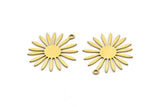 Brass Flower Charm, 12 Raw Brass Flower Charms With 1 Loop, Charm Pendants (25x22x0.60mm) A3325