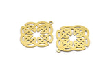Brass Ethnic Charm, 6 Raw Brass Ethnic Motif Shaped Charms With 1 Loop, Earring Charms (31x28x0.60mm) A3338