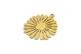 Brass Sun Charm, 8 Raw Brass Sun Charms With 1 Loop, Findings (24x21x0.60mm) A3872