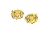 Brass Sun Charm, 8 Raw Brass Sun Charms With 1 Loop, Findings (24x21x0.60mm) A3872