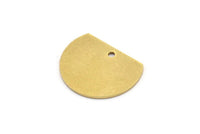 Semi Circle Charm, 10 Raw Brass Half Moon Charms With 1 Hole (18x14x0.80mm) A3476