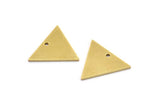 Brass Triangle Charm, 10 Raw Brass Triangle Charms With 1 Hole (19x16x1mm) A3443