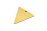 Brass Triangle Charm, 10 Raw Brass Triangle Charms With 1 Hole (19x18x1mm) A3441