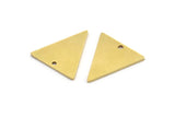 Brass Triangle Charm, 10 Raw Brass Triangle Charms With 1 Hole (19x18x1mm) A3441
