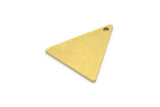 Brass Triangle Charm, 10 Raw Brass Triangle Charms With 1 Hole (19x18x1mm) A3442