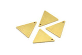 Brass Triangle Charm, 10 Raw Brass Triangle Charms With 1 Hole (19x18x1mm) A3442