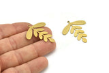 Brass Leaf Charm, 6 Raw Brass Leaf Charms With 1 Loop, Charm Pendants (36x29x0.60mm) A3402