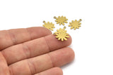 Brass Flower Charm, 24 Raw Brass Flower Charms With 1 Loop, Charm Pendants (16x12x0.60mm) A3424