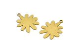 Brass Flower Charm, 12 Raw Brass Flower Charms With 1 Loop, Charm Pendants (20x16x0.60mm) A3426