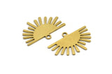 Brass Sun Charm, 12 Raw Brass Sun Charms With 1 Loop, Charm Pendants (20x14x0.60mm) A3395