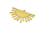 Brass Sun Charm, 4 Raw Brass Sun Charms With 1 Loop, Charm Pendants (37x24x0.60mm) A3394