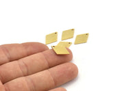 Brass Diamond Charm, 24 Raw Brass Diamond Charms With 1 Hole (18x12x1mm) A3912