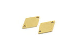 Brass Diamond Charm, 24 Raw Brass Diamond Charms With 2 Hole (18x12x1mm) A3913