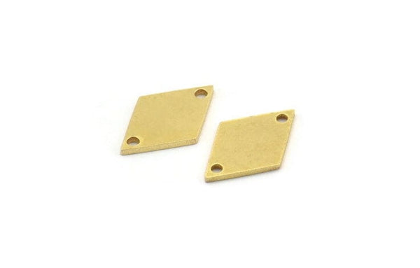 Brass Diamond Charm, 24 Raw Brass Diamond Charms With 2 Hole (18x12x1mm) A3913