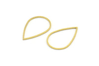 Brass Drop Charm, 24 Raw Brass Drop Connectors, Findings (19x27x0.80mm) A3893