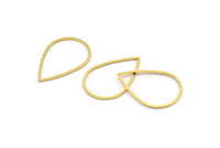 Brass Drop Charm, 24 Raw Brass Drop Connectors, Findings (19x27x0.80mm) A3893