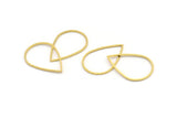 Brass Drop Charm, 24 Raw Brass Drop Connectors, Findings (19x27x0.80mm) A3893