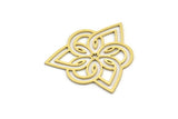 Brass Ethnic Charm, 8 Raw Brass Ethnic Motif Shaped Charms, Earring Charms (32x28x0.60mm) A3470