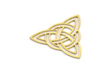 Pirinç Etnik Charm, 12 Ham Pirinç Etnik Motif Şekilli Charm, Küpe Charm'ları (26x28x0,60 mm) A3473