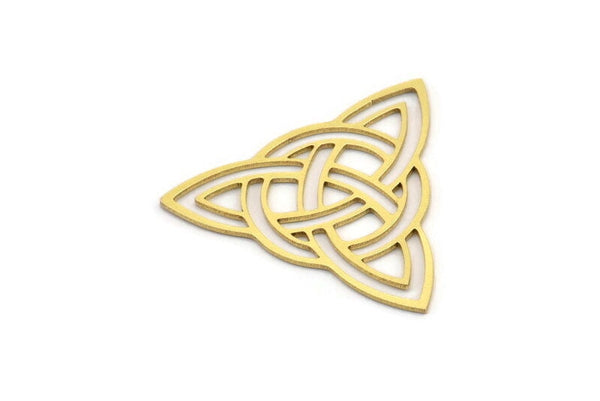 Pirinç Etnik Charm, 12 Ham Pirinç Etnik Motif Şekilli Charm, Küpe Charm'ları (26x28x0,60 mm) A3473