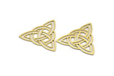 Pirinç Etnik Charm, 12 Ham Pirinç Etnik Motif Şekilli Charm, Küpe Charm'ları (26x28x0,60 mm) A3473