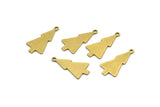 Brass Tree Charm, 24 Raw Brass Tree Charms With 1 Loop, Pendant, Findings (20x10x0.60mm) A3412