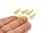 Brass Tree Charm, 24 Raw Brass Tree Charms With 1 Loop, Pendant, Findings (20x10x0.60mm) A3412