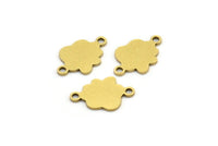 Brass Cloud Charm, 50 Raw Brass Cloud Shaped Charms With 2 Loops, Earring Charms, Connectors (12x8x0.60mm) A3502