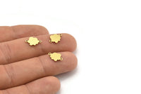 Brass Cloud Charm, 50 Raw Brass Cloud Shaped Charms With 2 Loops, Earring Charms, Connectors (12x8x0.60mm) A3502