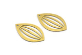Brass Marquise Charm, 10 Raw Brass Marquise Charms With 1 Hole, Earrings, Pendants (28x16x0.60mm) A3407