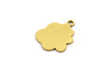 Brass Cloud Charm, 24 Raw Brass Cloud Shaped Charms With 1 Loop, Earring Charms (12x10x0.60mm) A3495