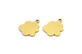 Brass Cloud Charm, 24 Raw Brass Cloud Shaped Charms With 1 Loop, Earring Charms (12x10x0.60mm) A3495