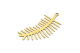 Brass Leaf Charm, 12 Raw Brass Branch Charms With 1 Loop, Charm Pendants (34x18x0.60mm) A3438