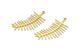 Brass Leaf Charm, 12 Raw Brass Branch Charms With 1 Loop, Charm Pendants (34x18x0.60mm) A3438