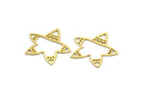 Brass Star Charm, 24 Raw Brass Starfish Charms, Earring Charms (24x26x0.60mm) A3471