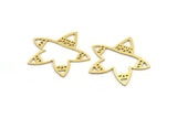 Brass Star Charm, 12 Raw Brass Starfish Charms, Earring Charms (28x31x0.60mm) A3472