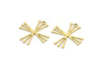 Pirinç Etnik Charm, 1 Döngülü 24 Ham Pirinç Etnik Motifli Charm, Küpe Charm'ları (20x20x0,60 mm) A3453
