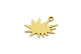 Brass Boom Charm, 24 Raw Brass Explosion Shaped Charms With 1 Loop, Earring Charms (14x13x0.60mm) A3416
