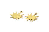 Brass Boom Charm, 24 Raw Brass Explosion Shaped Charms With 1 Loop, Earring Charms (14x13x0.60mm) A3416
