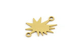Brass Boom Charm, 24 Raw Brass Explosion Shaped Charms With 2 Loops, Earring Charms, Connectors (16x12x0.60mm) A3415