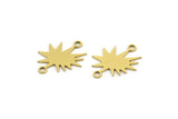 Brass Boom Charm, 24 Raw Brass Explosion Shaped Charms With 2 Loops, Earring Charms, Connectors (16x12x0.60mm) A3415