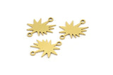 Brass Boom Charm, 24 Raw Brass Explosion Shaped Charms With 2 Loops, Earring Charms, Connectors (16x12x0.60mm) A3415