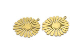 Brass Flower Charm, 6 Raw Brass Flower Shaped Charms With 1 Loop, Charm Pendants (28x25x0.60mm) A3433