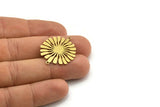 Brass Flower Charm, 6 Raw Brass Flower Shaped Charms With 2 Loops, Charm Pendants, Connectors (31x25x0.60mm) A3432