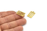 Brass Rectangle Charm, 12 Raw Brass Rectangle Charms With 1 Loop, Earrings, Pendants, Findings (20x13x0.60mm) A3406