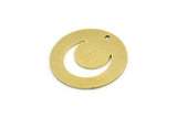 Brass Moon Charm, 8 Raw Brass Crescent Moon Charms With 1 Hole, Round Moon Charms (22x0.80mm) A3417
