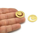 Brass Moon Charm, 8 Raw Brass Crescent Moon Charms With 1 Hole, Round Moon Charms (22x0.80mm) A3417