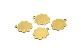 Brass Cloud Charm, 12 Raw Brass Cloud Shaped Charms With 1 Loop, Earring Charms (16x13x0.60mm) A3421