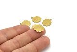 Brass Cloud Charm, 12 Raw Brass Cloud Shaped Charms With 1 Loop, Earring Charms (16x13x0.60mm) A3421