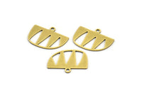 Semi Circle Charm, 24 Raw Brass Semi Circle Charms With 1 Loop, Pendant Charms (13x18x0.60mm) A3404